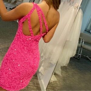 One shoulder sequin dress